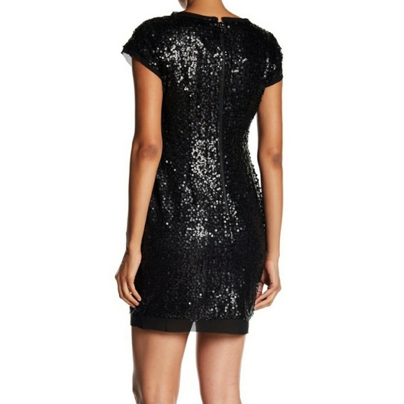 VINCE CAMUTO BLACK SEQUIN DRESS - Picture 2 of 5